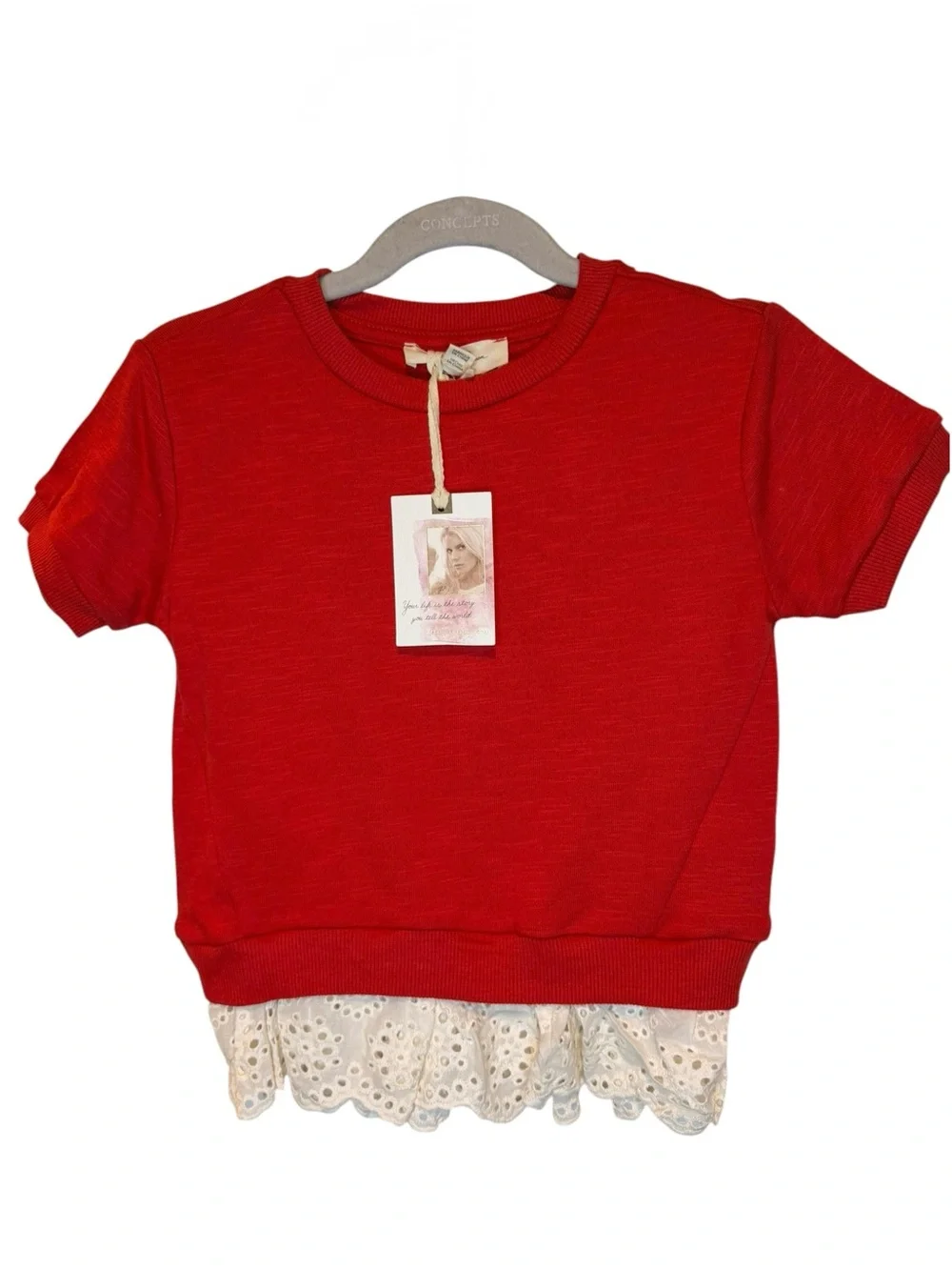 Jessica Simpson bright red